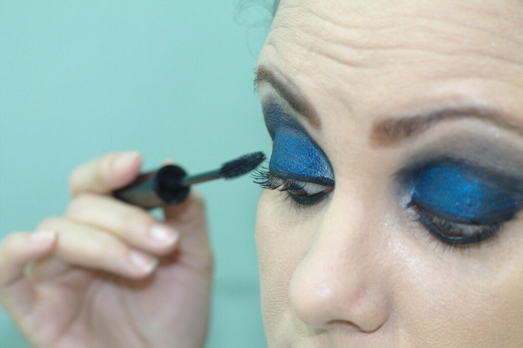Close-up showing harsh eyeliner lines and common eye makeup mistakes