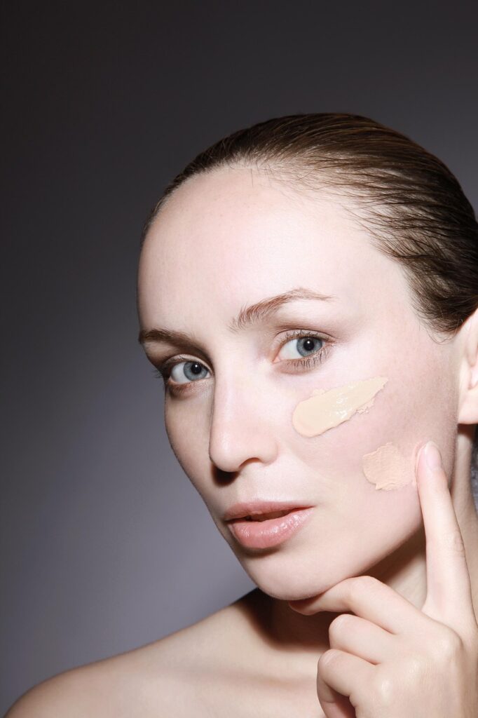 Cakey under-eye look showing makeup mistakes from too much concealer