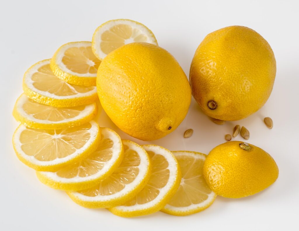 sliced lemon pieces